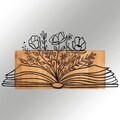 Decoratiune de perete, Culture, lemn/metal, 74 x 37 cm, negru/maro
