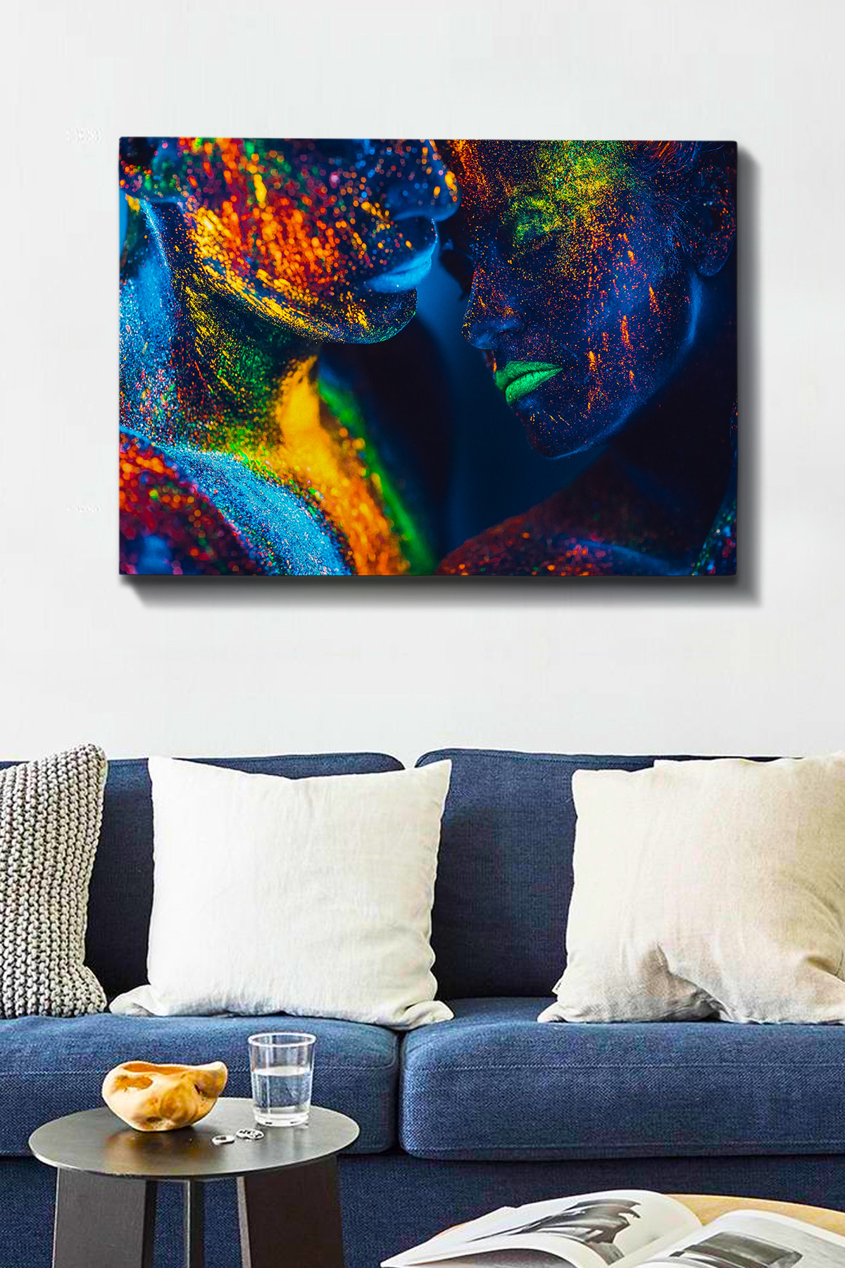 Tablou decorativ, Kanvas Tablo (70 x 100), Canvas, Rama din lemn (grosime 3 cm), Multicolor