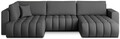 Coltar extensibil dreapta 6 locuri ELTAP, RT-05FL, Bonito, 350x175x92 cm, lemn/poliester, gri inchis