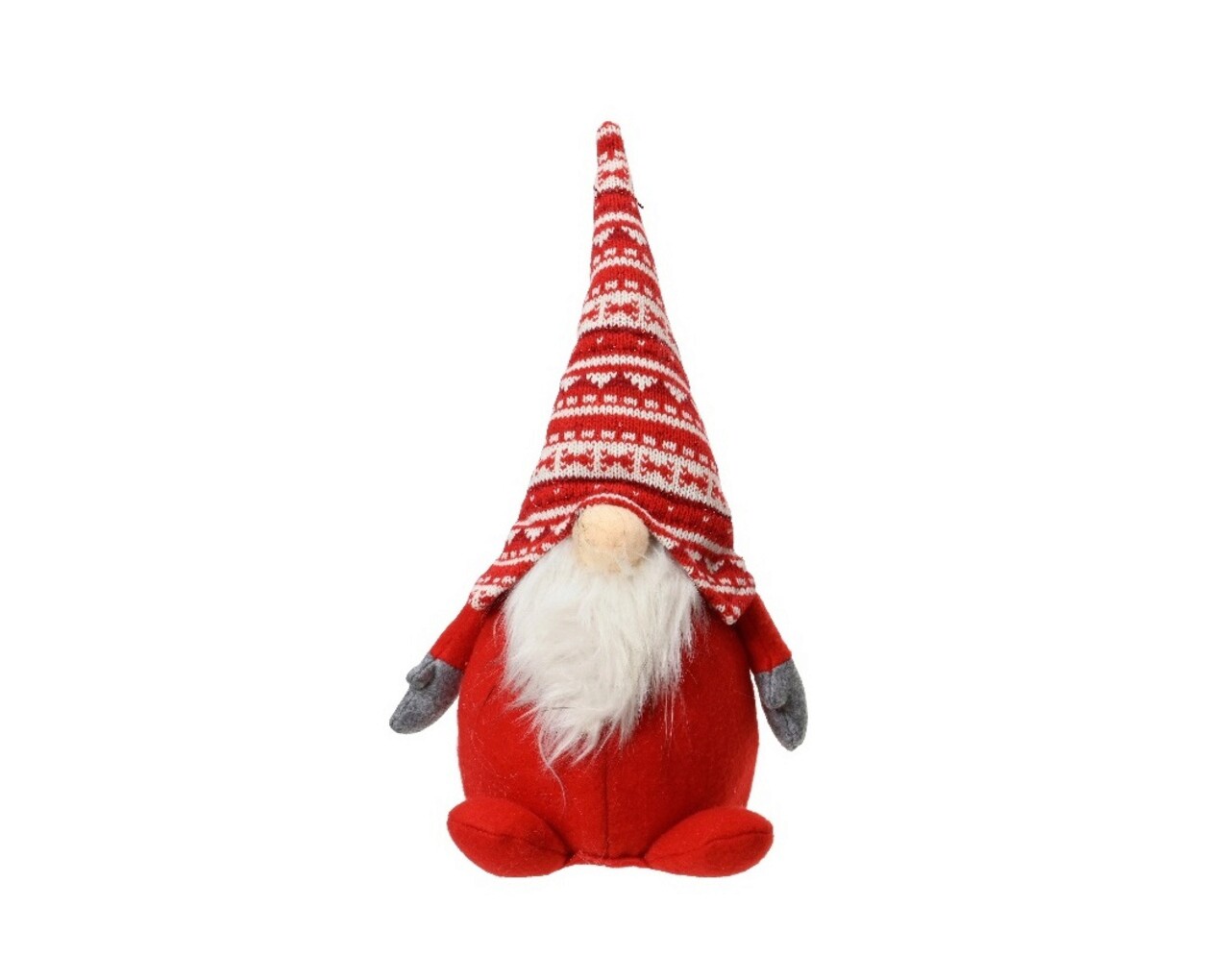 Decoratiune Gnome w stipe pattern hat, Decoris, 14x12x30 cm, poliester, multicolor
