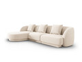 Coltar stanga 4 locuri, Tulum, Cosmopolitan Design, 255x156x70 cm, tesatura chenille, bej deschis