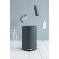 Cos de gunoi cu pedala, Brabantia, NewIcon Mineral Infinite Grey, 20 L, 38x29x46.7 cm, otel, gri