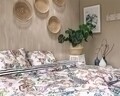 Lenjerie de pat pentru 2 persoane, Royal Textile, Melli Mello Kemya White, 3 piese, 100% bumbac satinat, multicolor
