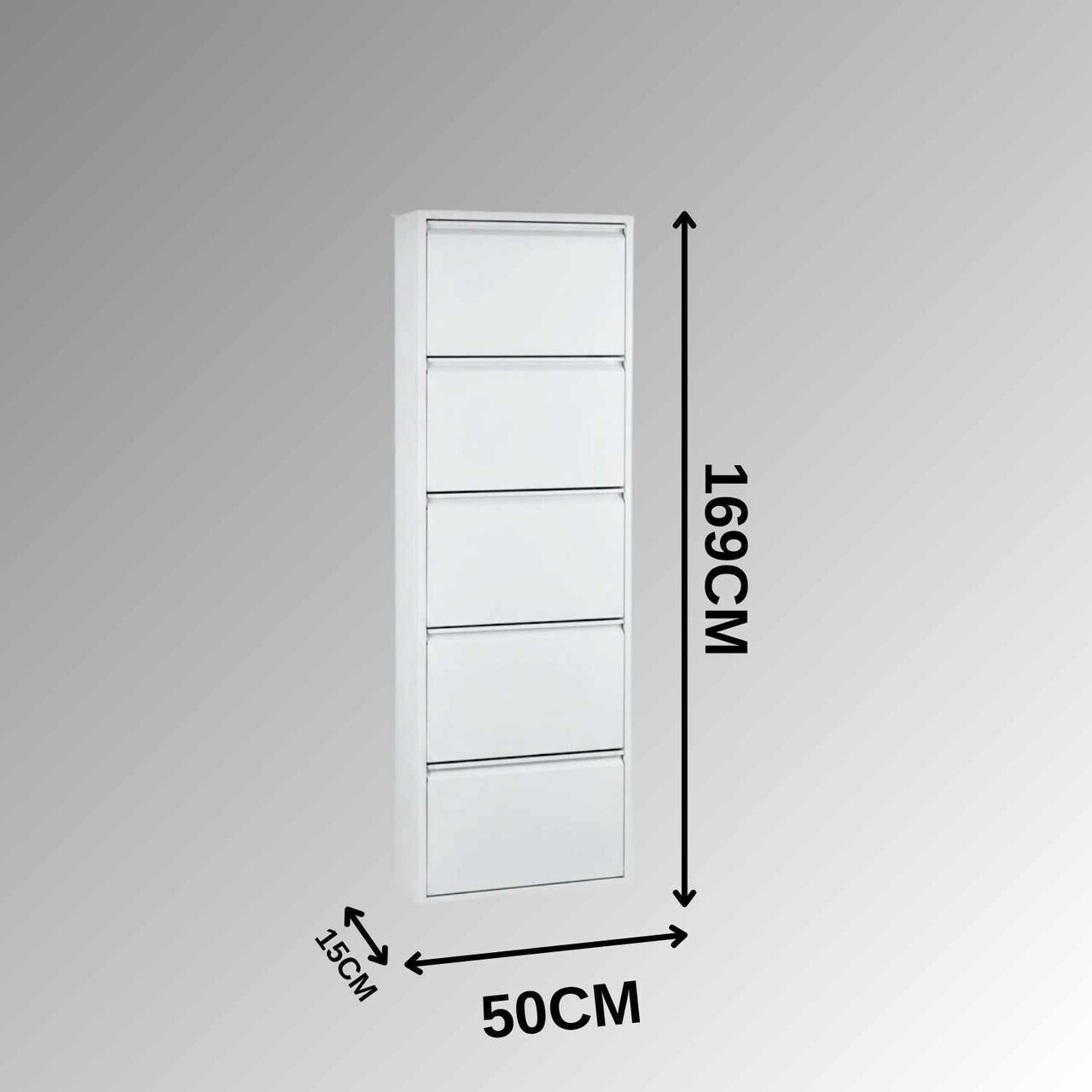 Pantofar, Hanah Home, 5 Doors, 50x169x15 cm, Alb — imaginea 3