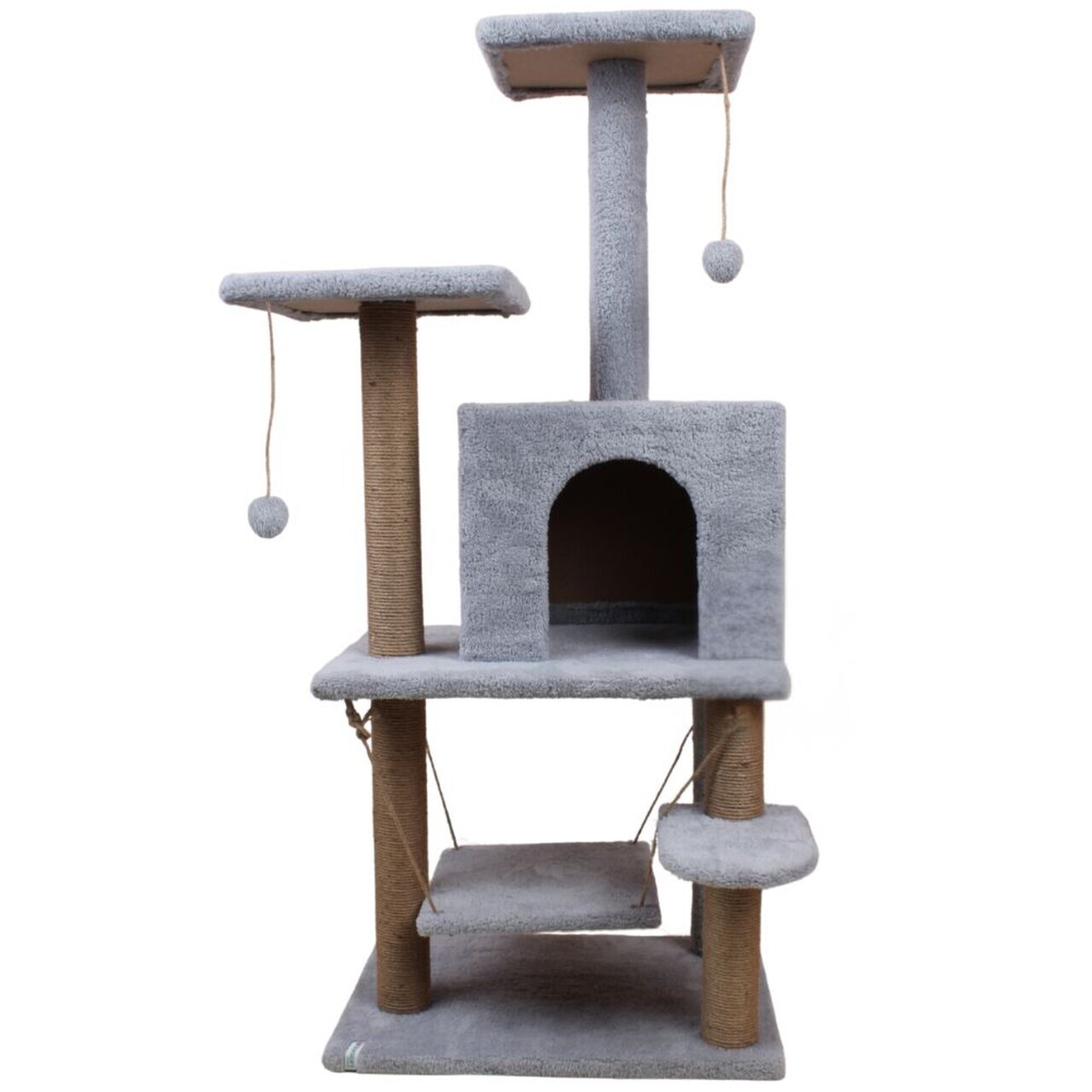 Casă pentru pisici, Paws & Whiskers, Violet, MATERIAL TEXTIL WELSOFT, Gri