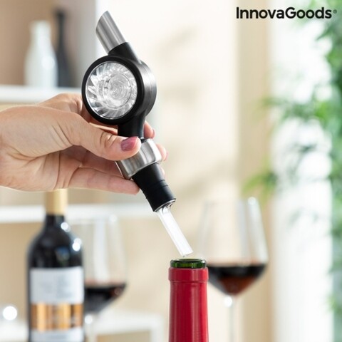 Aerator de vin cu rasnita si suport wimil innovagoods, Ø8.5x29 cm
