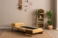 Canapea extensibilă cu 1 loc, Futon, 859FTN2334, Metal , Galben mustar