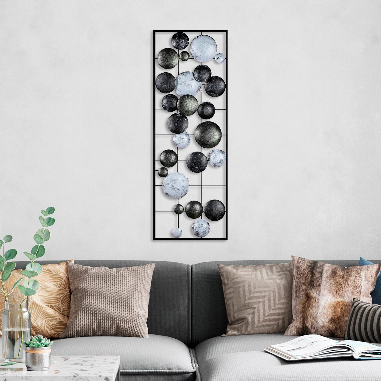 Decoratiune de perete, Camber, Metal, 90 x 32 x 4 cm, Multicolor - 1 | YEO