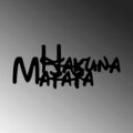 Decoratiune de perete, Hakuna Matata 5, Metal, Dimensiune: 66 x 1,5 x 27 cm, Negru