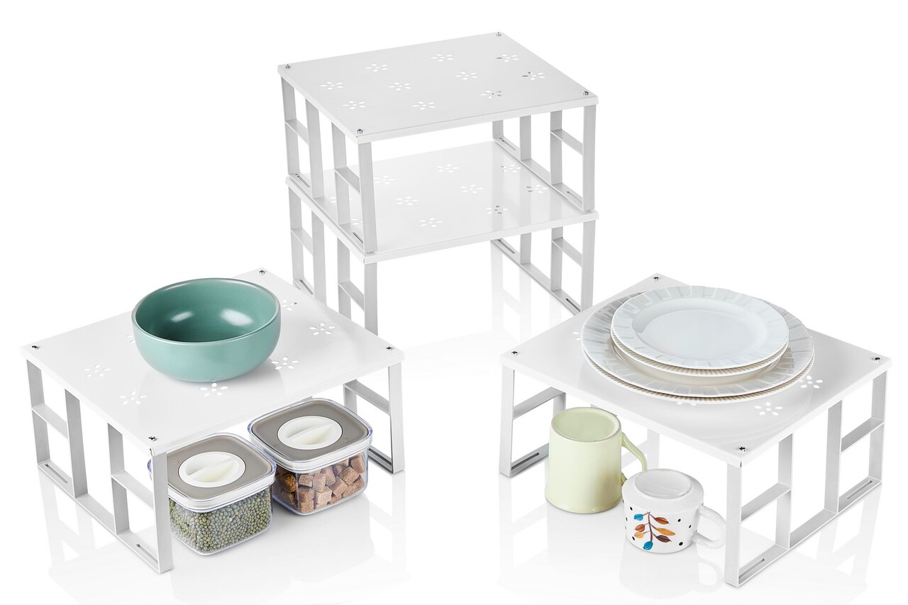 Organizator de bucătărie (4 piese), L'essentiel Maison, 734LRN1105, Dimensiuni: 27,5 x 31,5 x 15 cm (4 bucăți), Alb - view 5