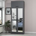 Dulap pentru haine, Minerva, Kale Anthracite, 90x255x52 cm, PAL, Antracit