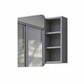 Dulap de baie cu oglindă, Hanah Home, Likya 70, 70x69.8x16 cm, PAL, Gri deschis