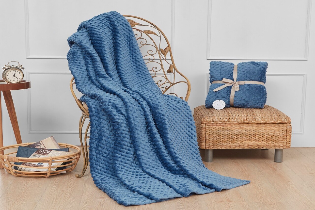 Patura Double, Ipeksoft - Indigo, Aksu, Poliester