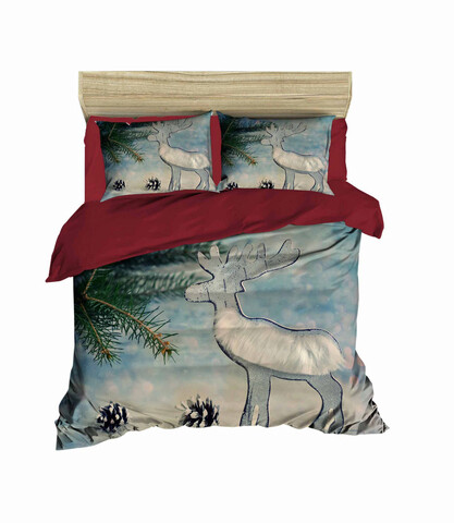 Lenjerie de pat dubla king (eu) (es), 3 piese, 436, pearl home, poliester satinat