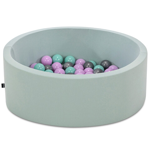 Piscina cu bile, Bubble Pops v5, 150 bile, Ø85 x 30 cm, bumbac/plastic, menta 150