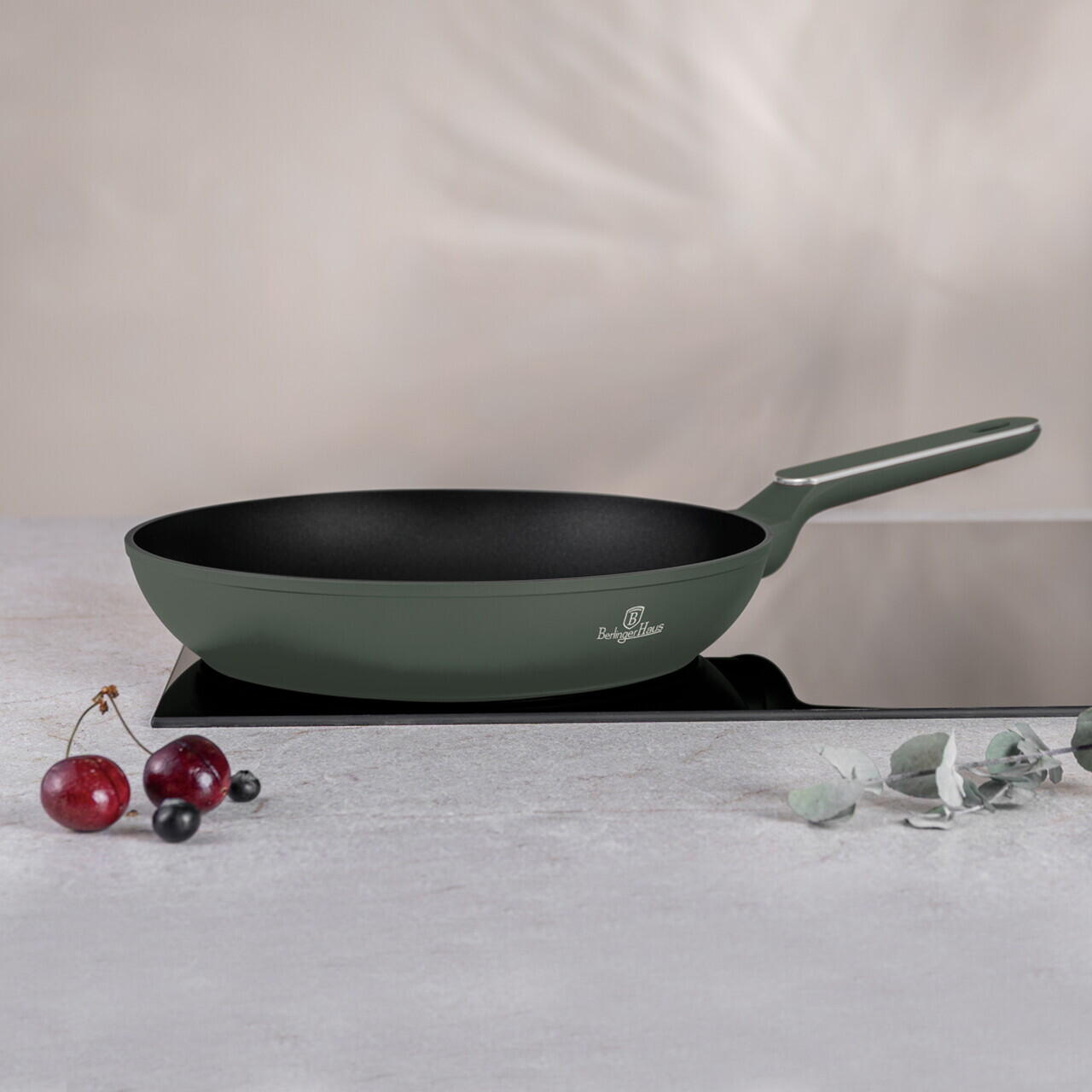 Tigaie Berlinger Haus, Matte Green, 28 cm, 2.4 L, aluminiu forjat, verde mat - imagine 11