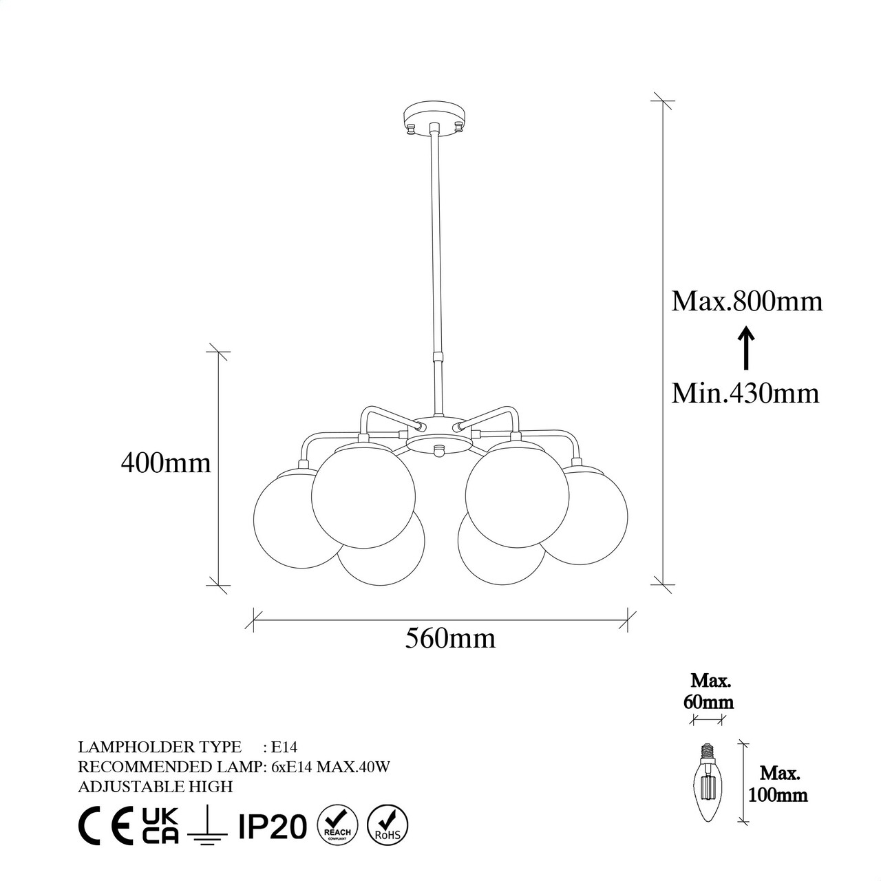 Lustra, Fulgor, 942FLG1359, Metal, Alb/Negru