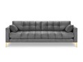 Canapea 4 locuri, Mamaia, Micadoni Home, GL, 217x92x75 cm, catifea, gri deschis