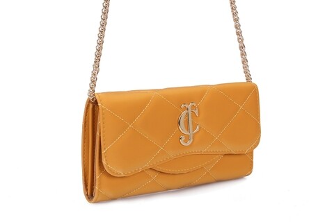 Geanta Juicy Couture 153, 23x5x12 cm, piele ecologica, mustar