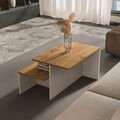 Set masute 2 piese, Zena Home, Twins, Stejar / Alb