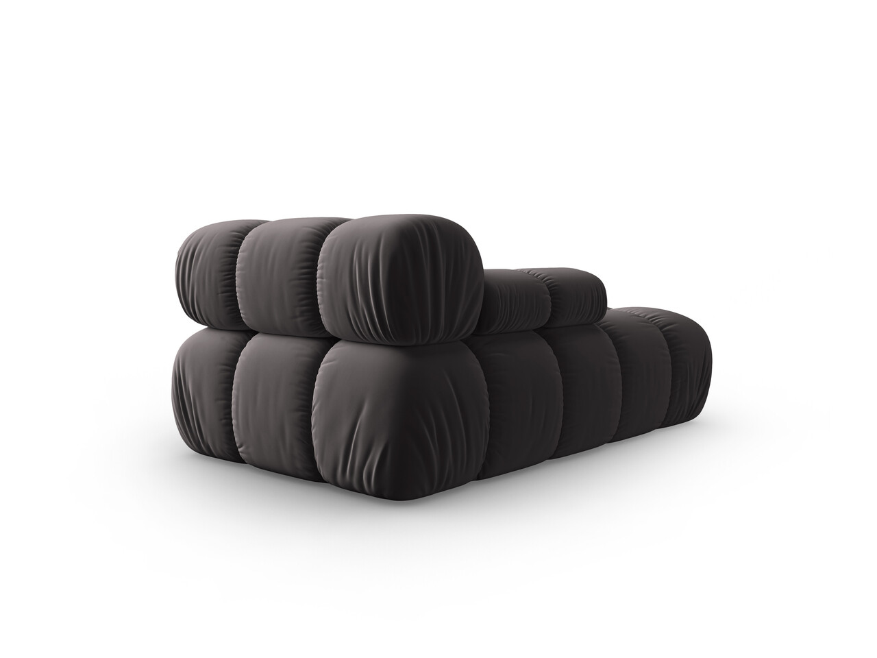 Sezlong living stanga 1 loc, Bellis, Micadoni Home, BL, 155x94x70 cm, catifea, gri inchis - view 2