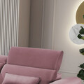 Coltar extensibil stanga 4 locuri ELTAP, Foble, 267x196x100 cm, lemn/poliester, roz inchis
