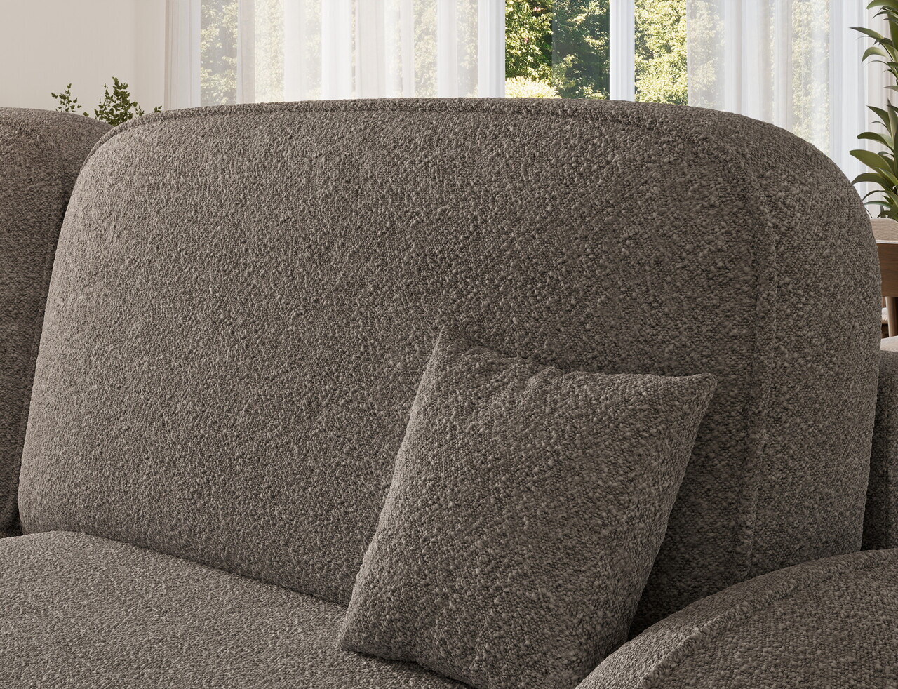 Coltar extensibil stanga 3 locuri ELTAP, Tesalia, 240x150x93 cm, lemn/tesatura boucle, gri — imaginea 8