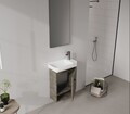 Dulap de baie cu chiuvetă, Hanah Home, Begonya 55, Antracit / Fildeș