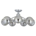 Plafoniera, Aldos, H.70 D.24 cm, 7 x E27, 40W, metal/sticla, argintiu/fumuriu