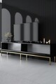 Comoda TV, Bexley, Lord, 180x47x30 cm, PAL, Negru