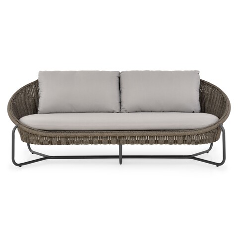 Canapea Cu 3 Locuri, Sun, L.210 L.85 H.76 Cm, Aluminiu, Antracit/gri