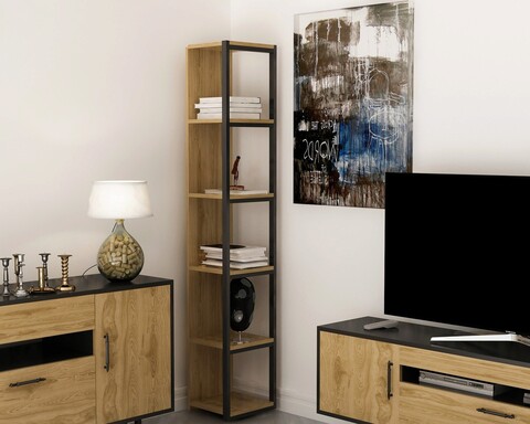 Corp biblioteca, zena home, texas, pal, stejar / negru