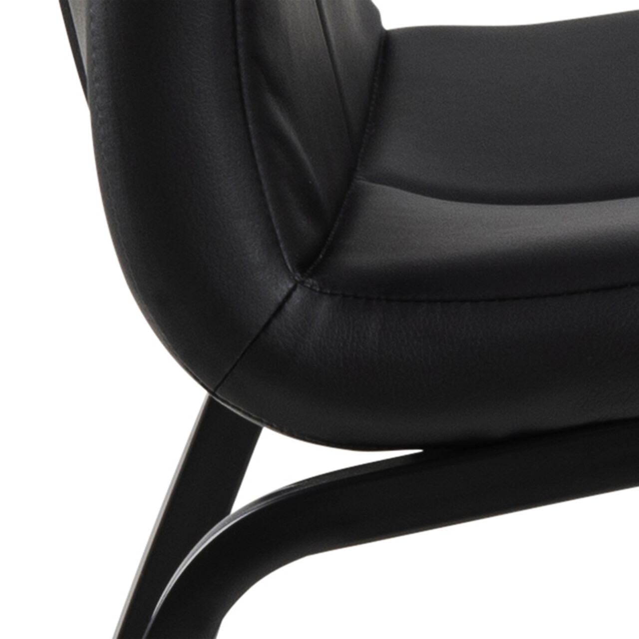 Scaun Asama, Actona, 43.5x57x95 cm, piele ecologica/otel, negru - view 10