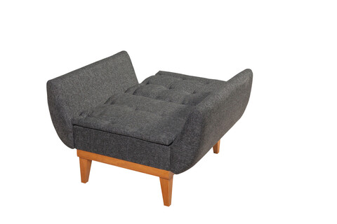 Set canapea extensibilă, Unique Design, 867UNQ1593, Lemn de carpen, Antracit