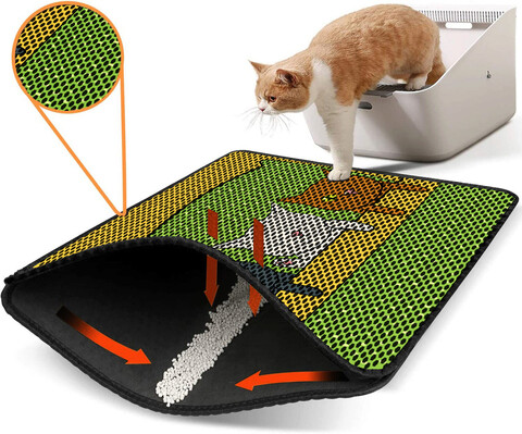 Covoras litiera pentru colectarea granulelor de nisip, Nrszn0231, 45×60 cm, 50% PVC/50% POLIESTER, Multicolor Gravel