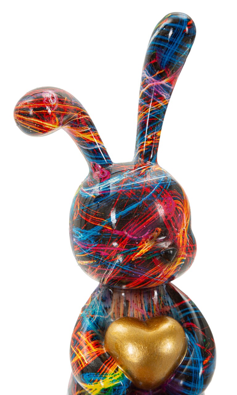 Decoratiune, Mauro Ferretti, Rabbit Psyco -A, 8x10x23 cm, polirasina, multicolor - imagine 3