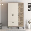 Dulap pentru haine, Hommy Craft, Kumsal PT, 120x47.5x201.4 cm, PAL, Maro/Crem