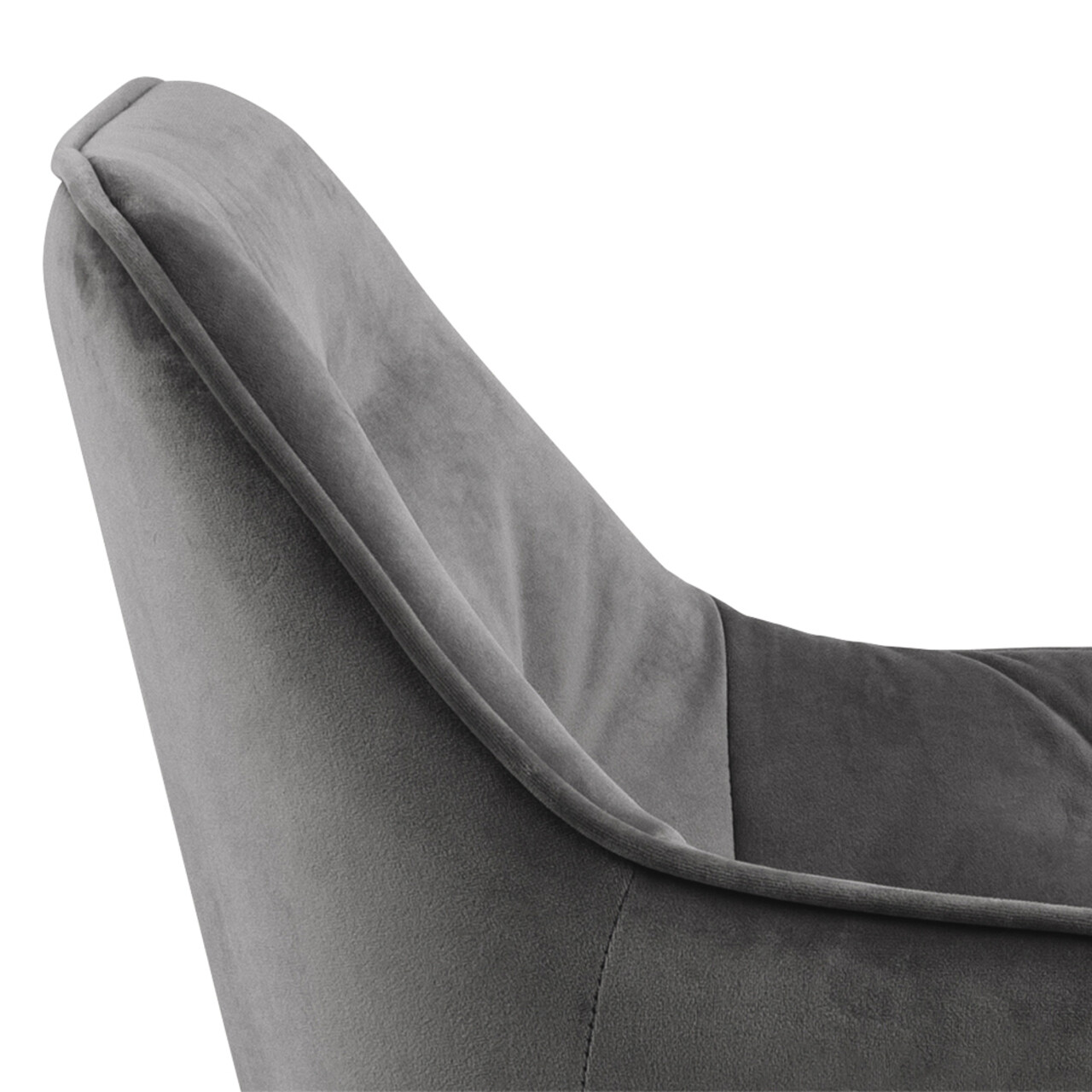 Scaun Brooke, Actona, 58x57x83 cm, catifea/lemn de cauciuc, gri inchis - view 7