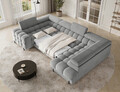 Coltar extensibil dreapta 3 locuri ELTAP, RT-03ROY, Fectory, 346x205x93 cm, lemn/poliester, gri
