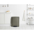 Cos de gunoi cu pedala, Brabantia, Bo Pedal Platinum, 60 L, 36.3x54.1x65.2 cm, otel, gri inchis