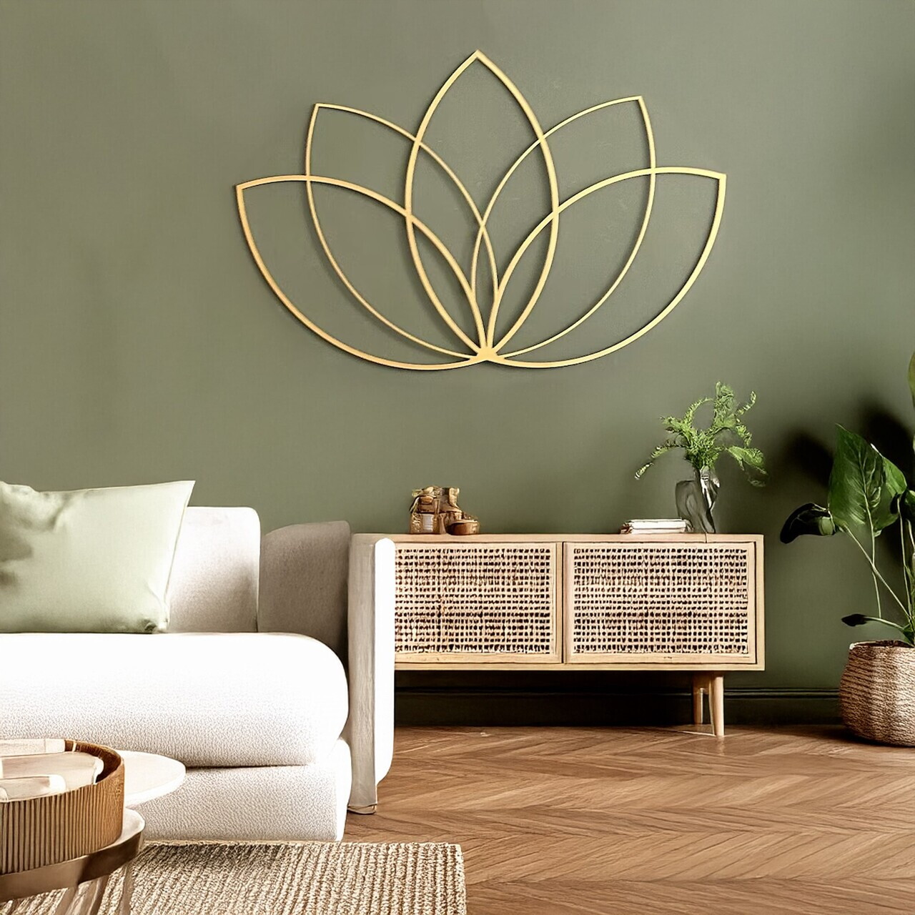 Decoratiune de perete, DCV-1121-MT, Dimensiune: 60 x 40 cm, Auriu — imaginea 2
