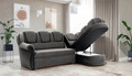 Coltar extensibil dreapta 3 locuri ELTAP, L-085, Lord, 243x180x112 cm, lemn/poliester, gri/negru