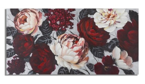 Tablou decorativ Red Flower, Mauro Ferretti, 150×76 cm, canvas pictat manual 150x76
