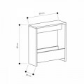 Masuta pentru living, Homitis, Simpi - Claret Red, 20x55x60 cm