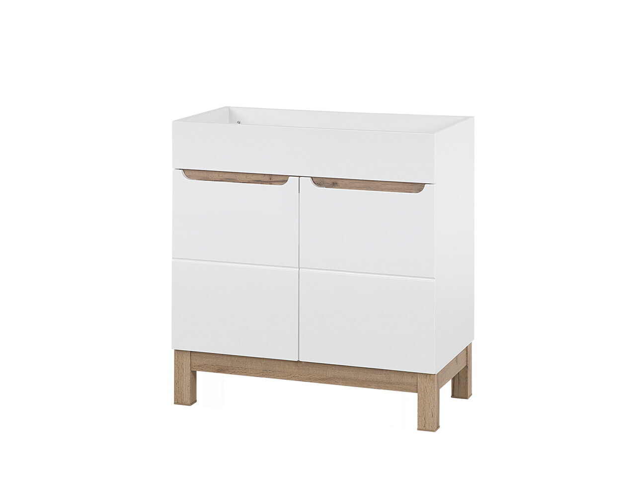 Set mobilier baie Bali White Lava 80 cm 840, dulap inalt si masca cu lavoar, Comad, MDF/PAL, alb - view 9
