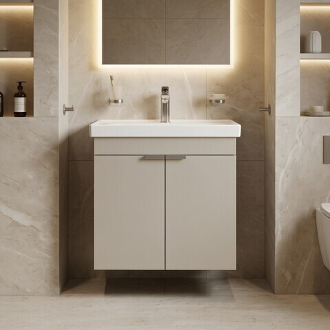 Dulap de baie cu chiuvetă, Hanah Home, Desna 60, Nisip