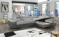 Coltar extensibil dreapta 4 locuri ELTAP, Armd-43, Armando, 289x203x85 cm, lemn/poliester, gri deschis/gri