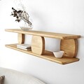 Raft de perete, Neostill, Modena, 120x30x24 cm, Lemn masiv, Stejar