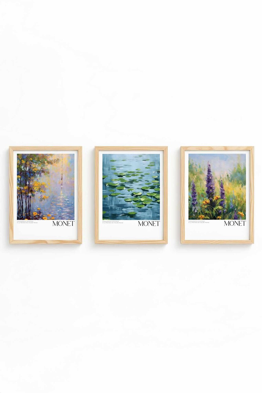 Set 3 tablouri decorative, Huhu558, Cadru: 100% LEMN MASIV (Grosime: 2 cm), Multicolor - view 2