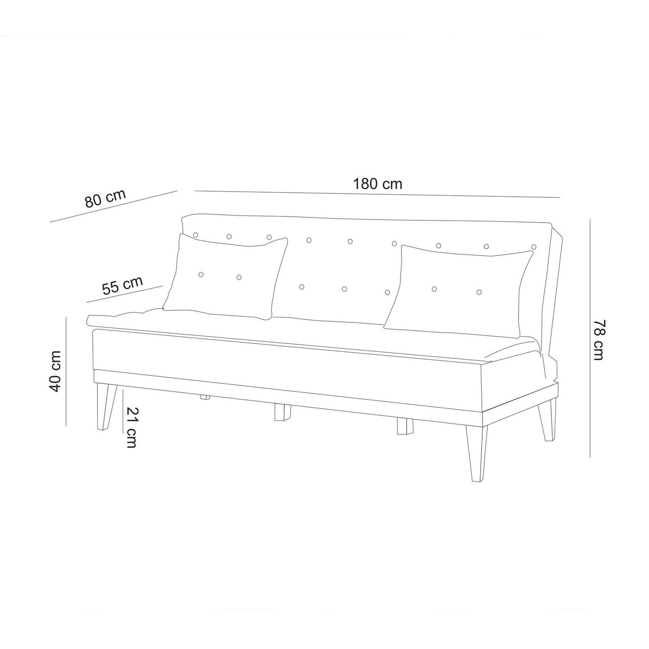 Canapea Extensibila Cu 3 Locuri, Unique Design, 867UNQ1322, Lemn De Carpen, Albastru Inchis